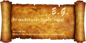 Brandstein Gyöngyi névjegykártya